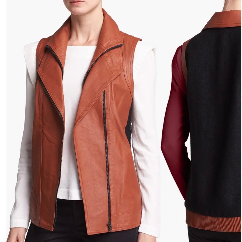 Mural leather vest.